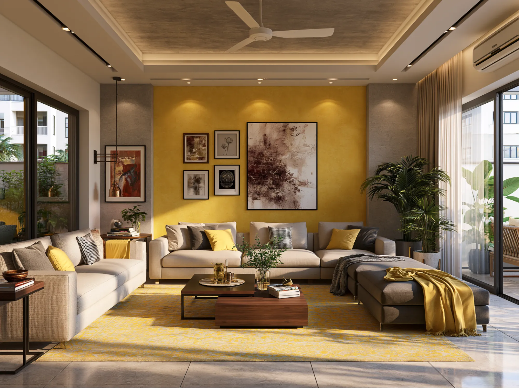 Yellow Accent Wall Ideas for Living Room