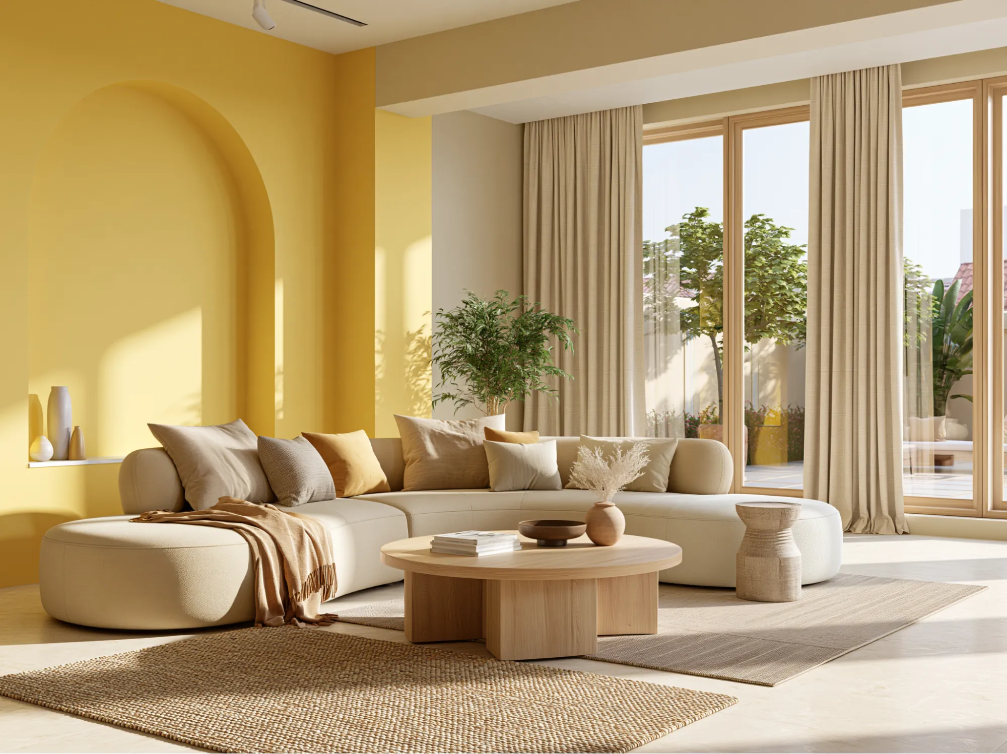 Yellow and Beige Colour Combination