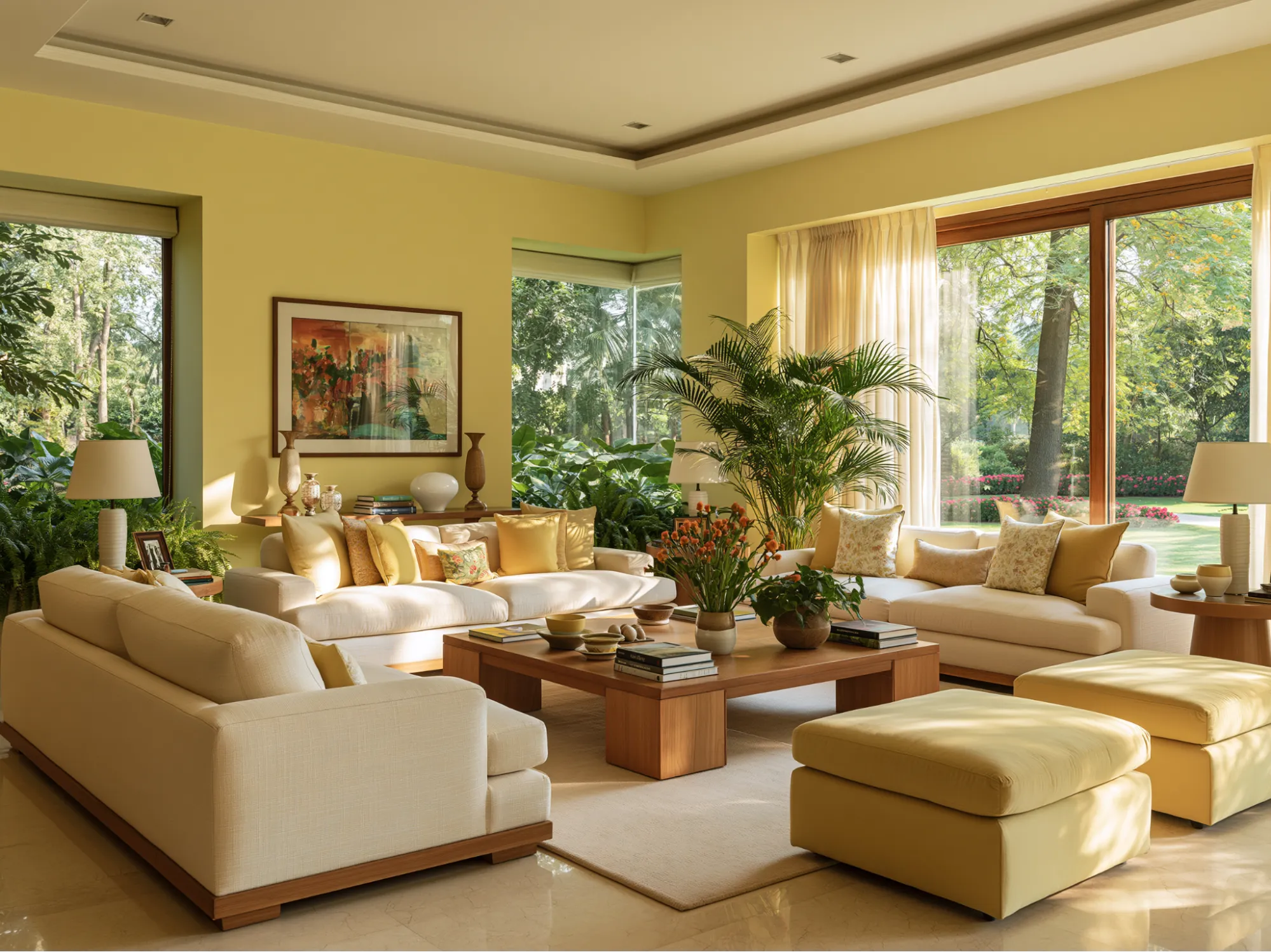 Yellow and Cream Colour Combination