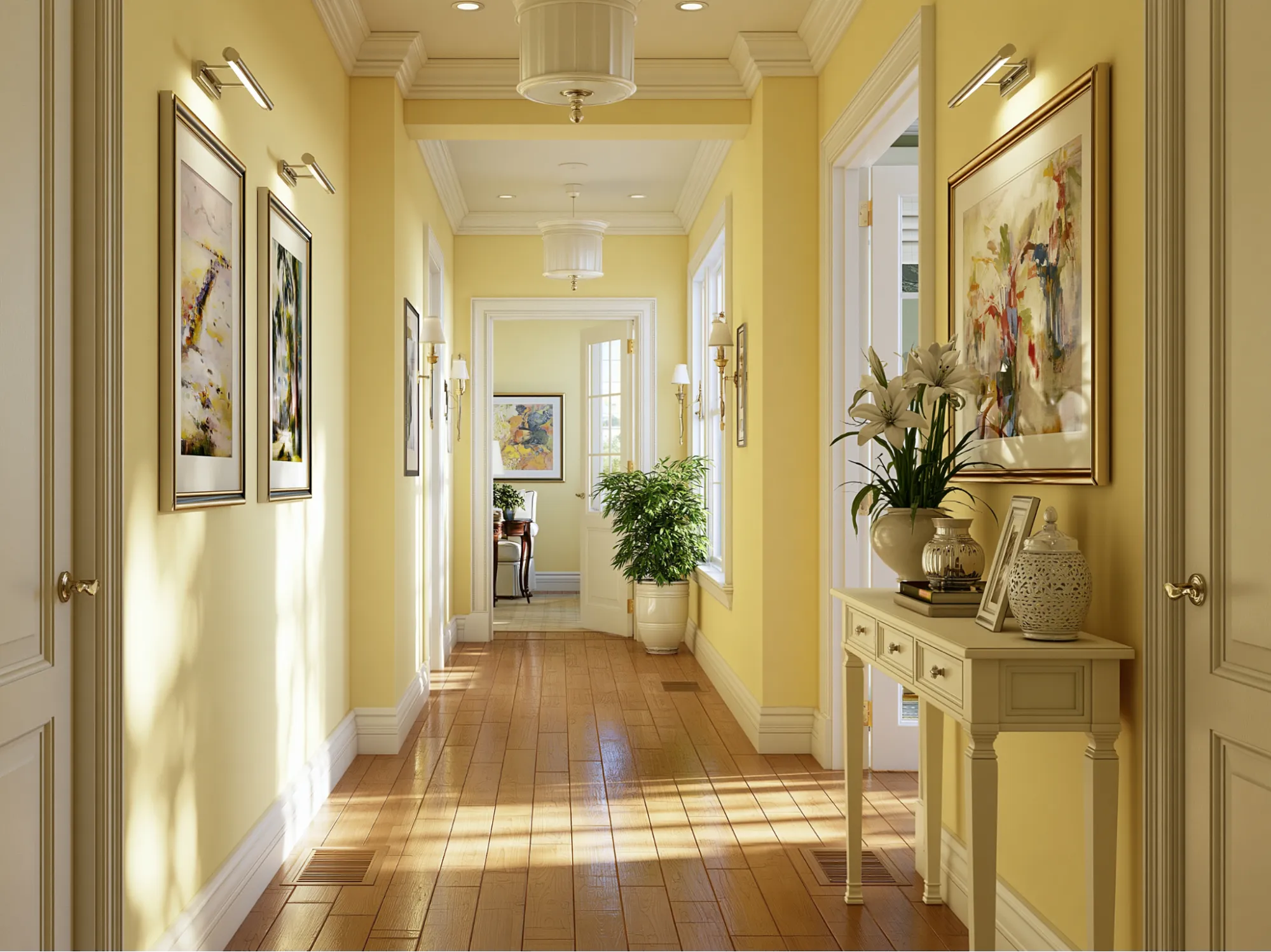 Yellow Colour Combination for Hallway