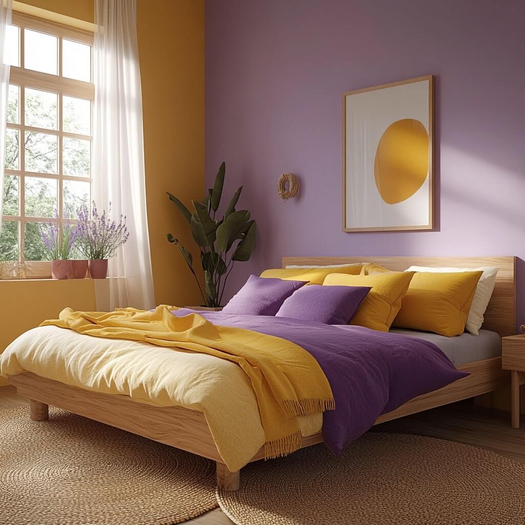Yellow & Purple Wall Colour Combinations