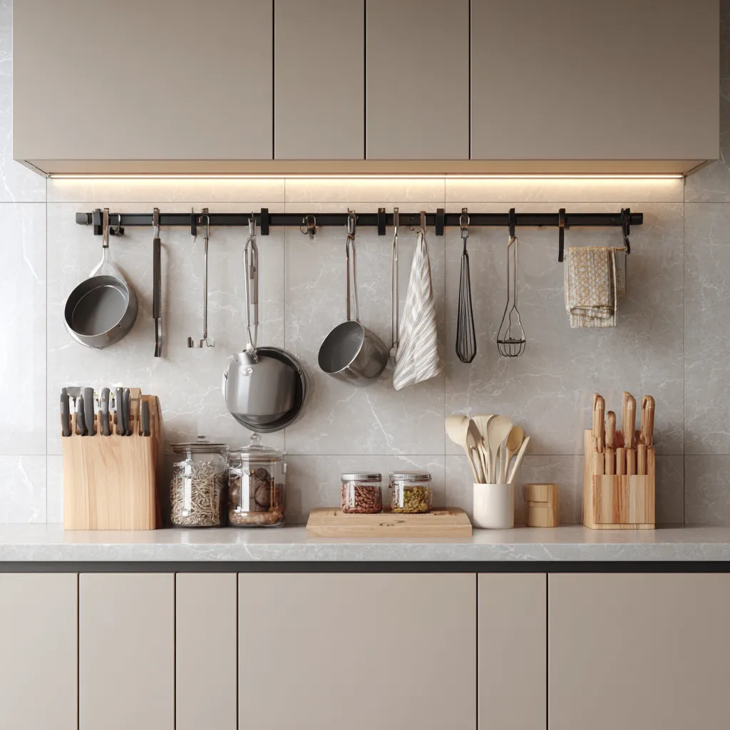 Add Hooks- Simple Kitchen Design Ideas