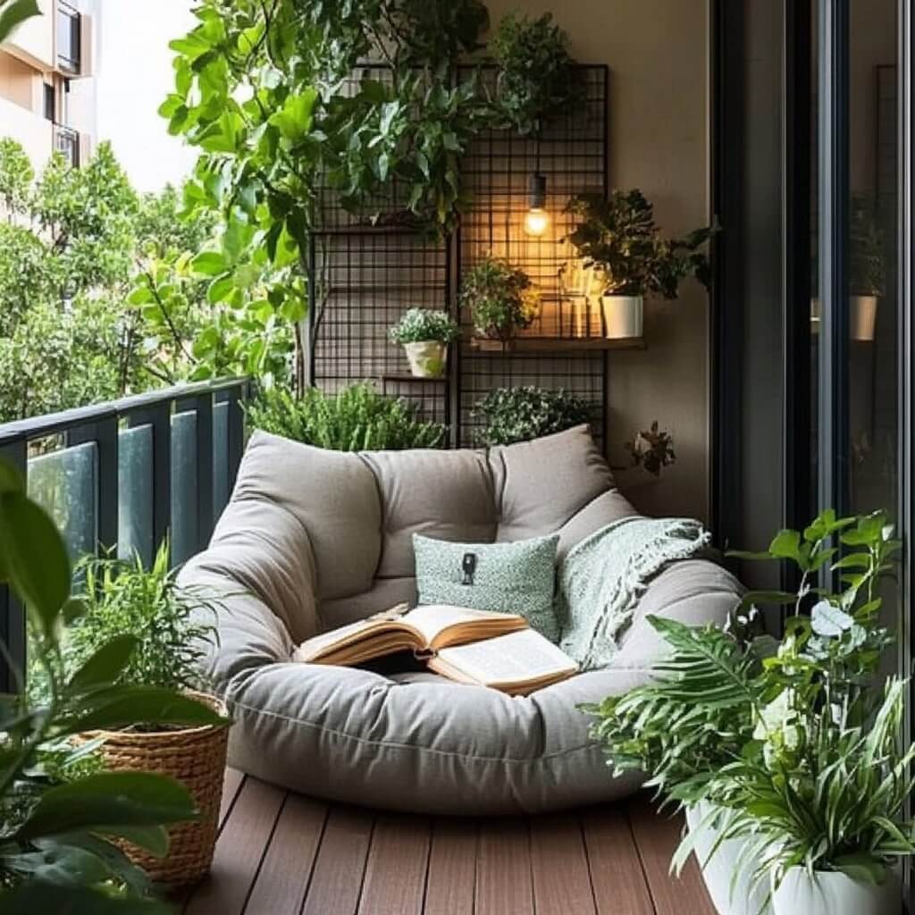 Balcony Garden with a Reading Nook