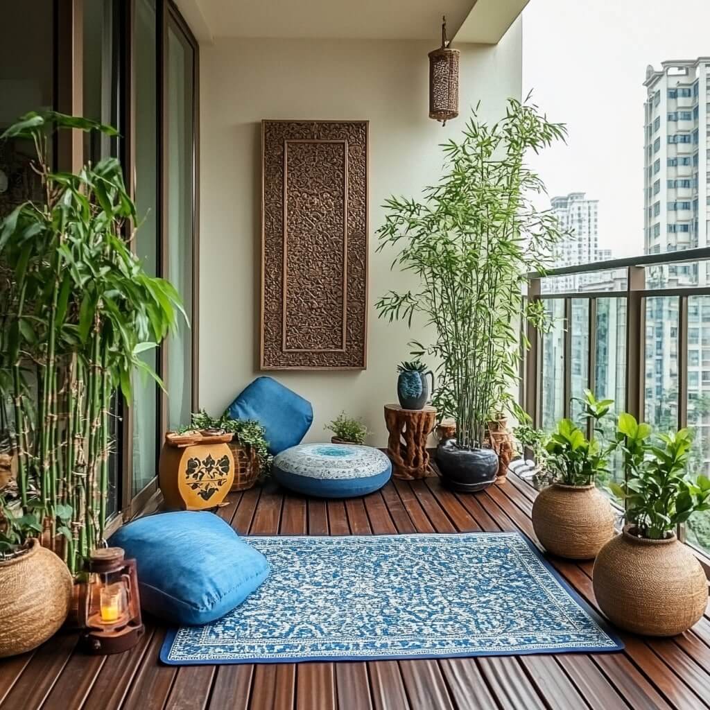 Balcony Garden with a Yoga & Meditation Space