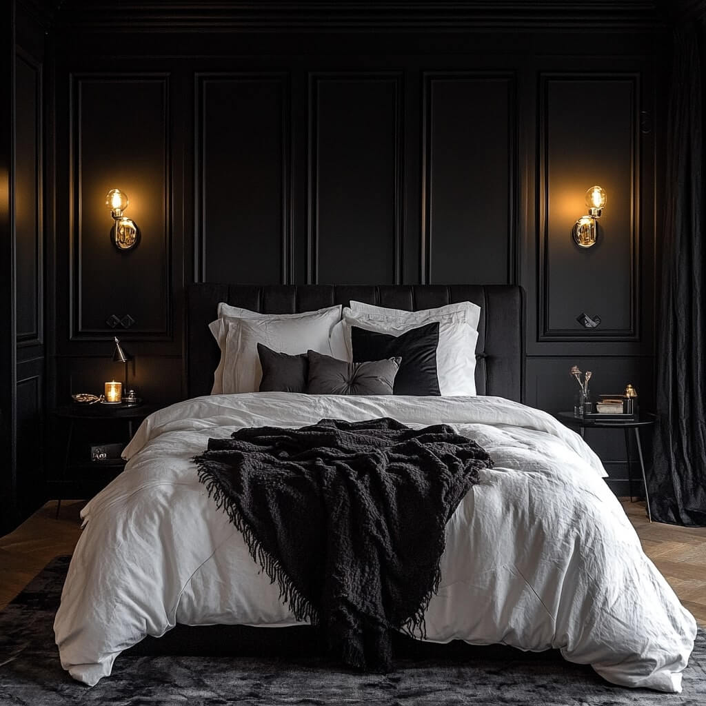 Black Romantic Bedroom Paint Colours