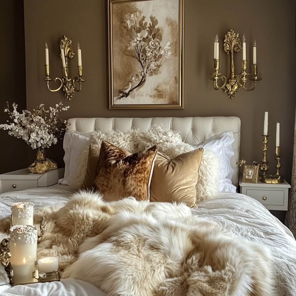 Caramel Romantic Bedroom Paint Colours