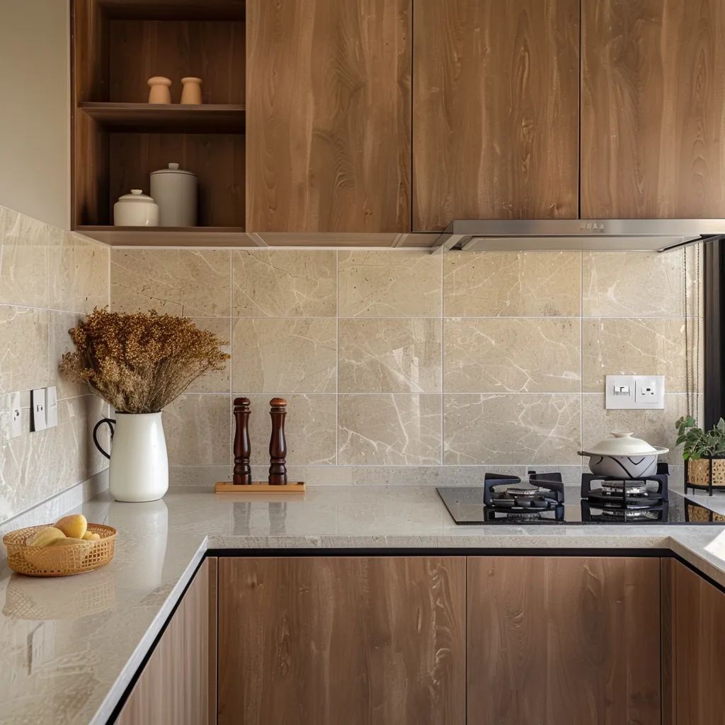 Choose Neutral Tiles- Simple Kitchen Design Ideas