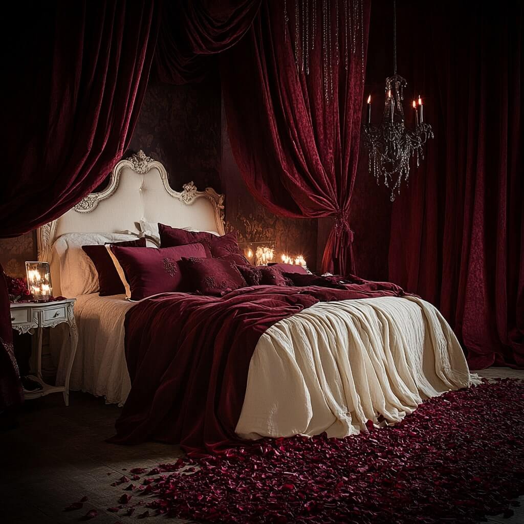 Deep Reds Romantic Bedroom Paint Colours