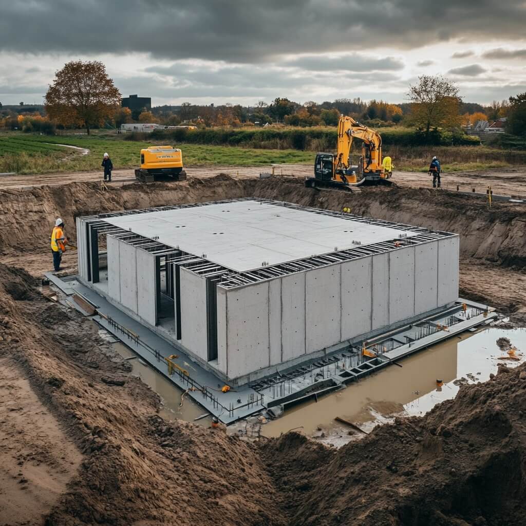 Foundation work of 3D-printed house in Germany