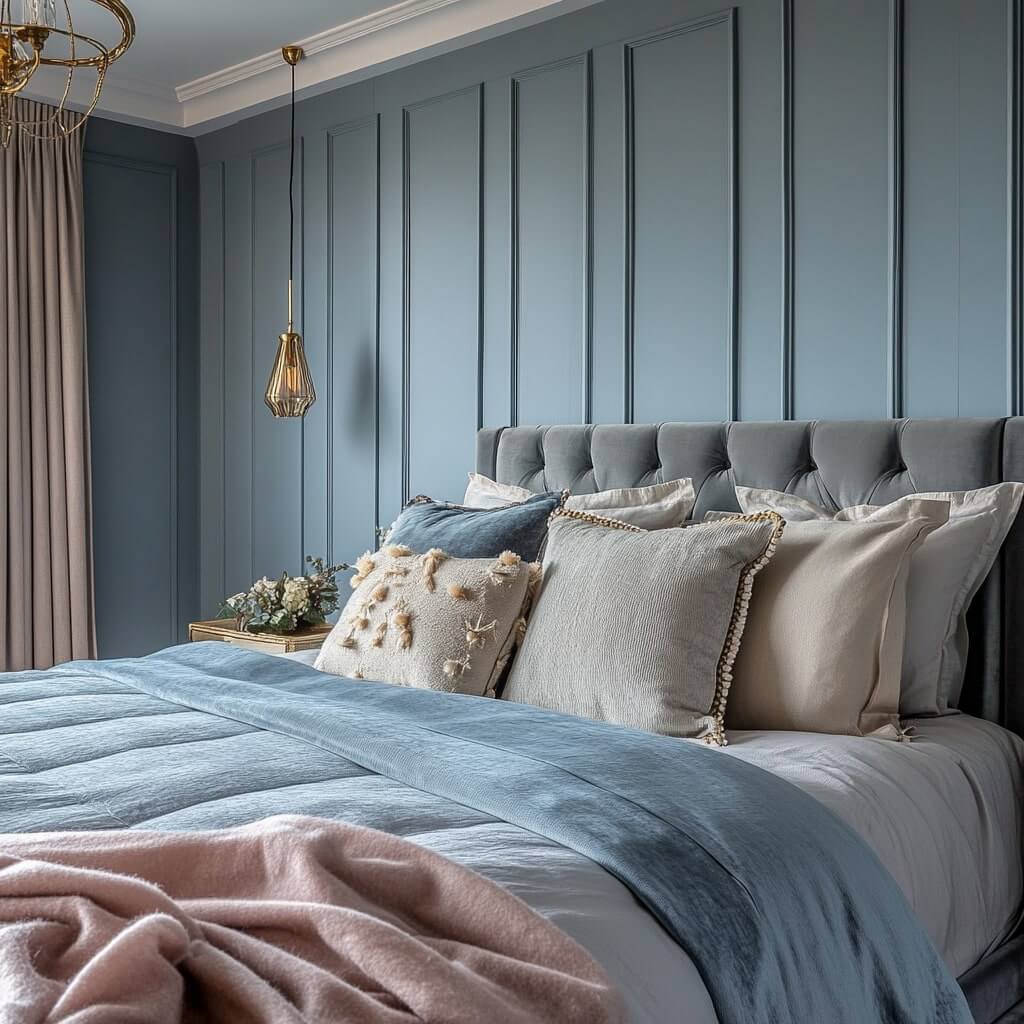 Grey Blue Romantic Bedroom Paint Colours