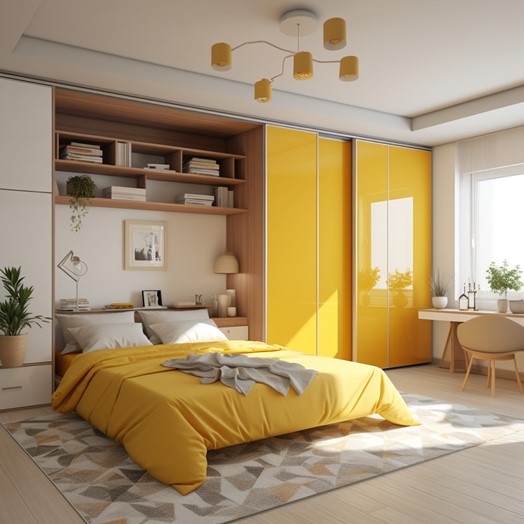 High-gloss Finish Almirah Design for Master Bedroom