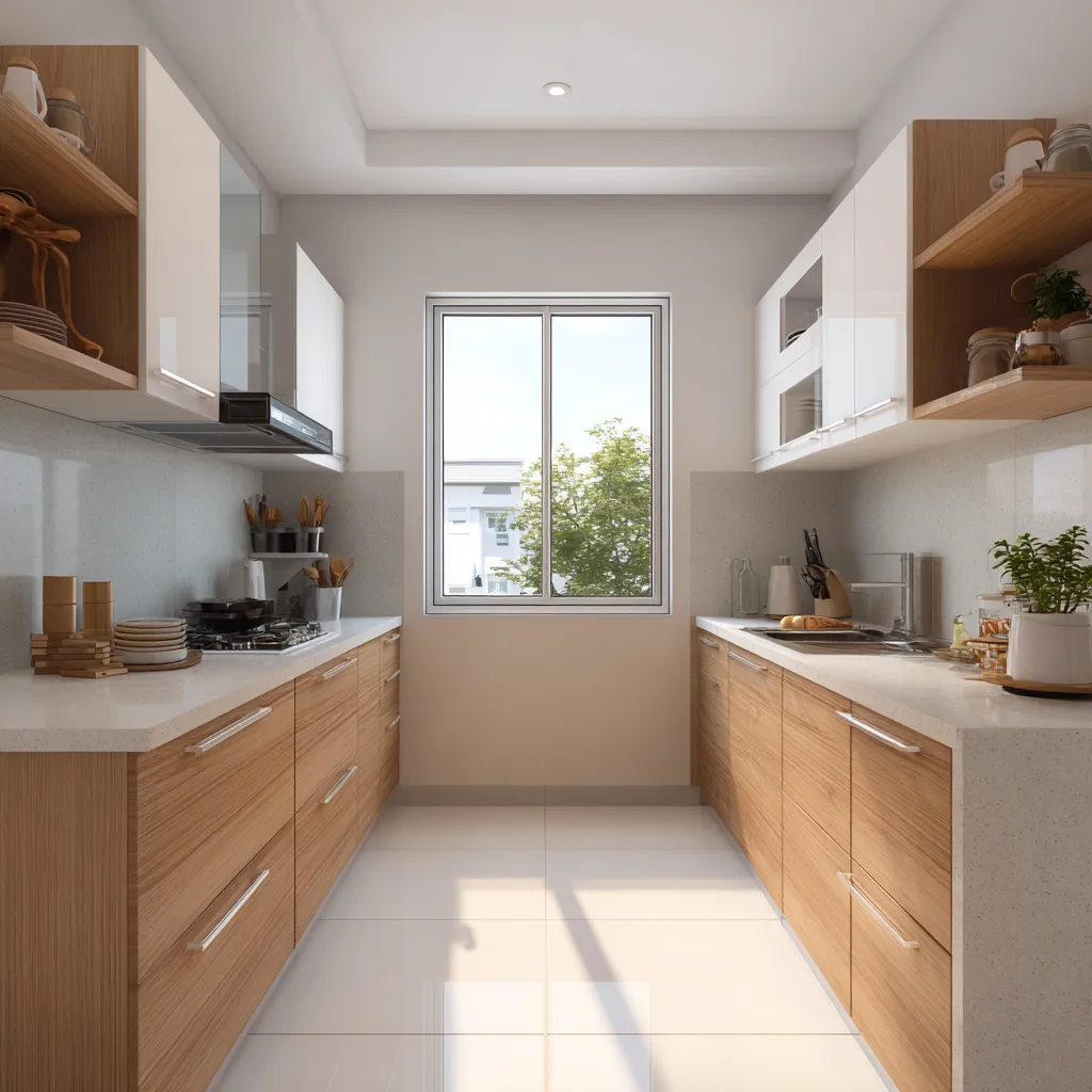 Keep One Wall Completely Free- Simple Kitchen Design Ideas