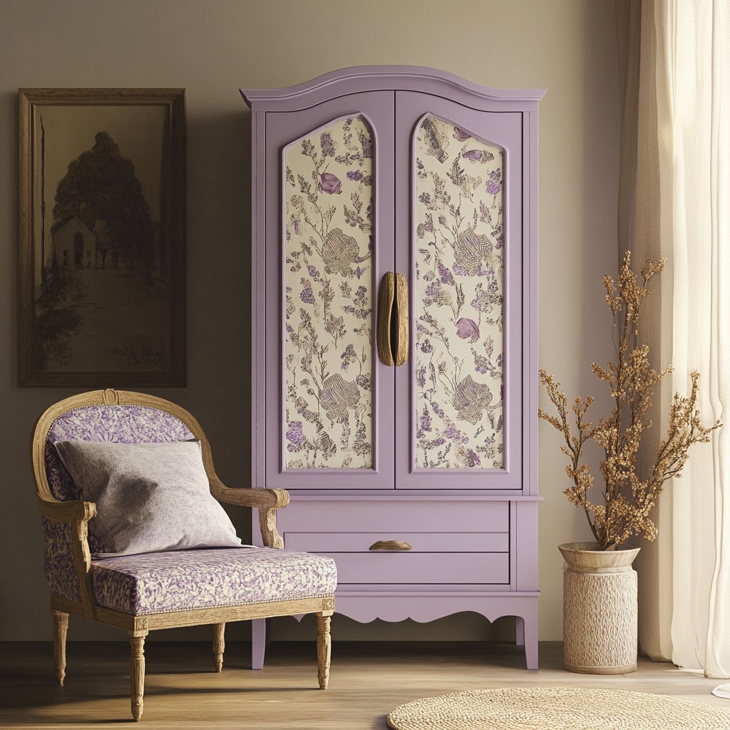 Lilac and Cream Almirah Design