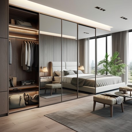 Mirror-fronted Almirah Designs for Bedroom