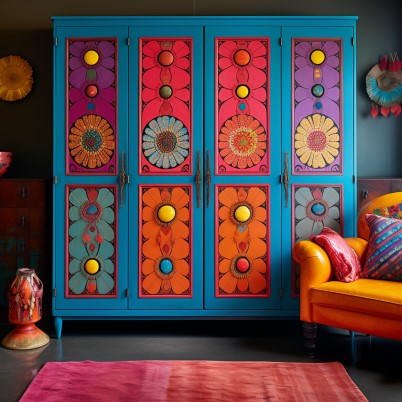 Multi-colour Almirah Designs for Small Bedroom