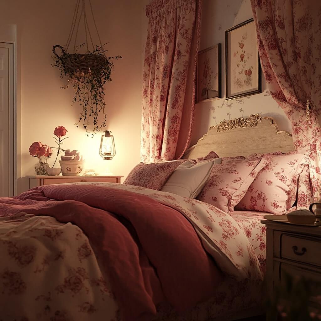 Raspberry Pink Romantic Bedroom Paint Colours