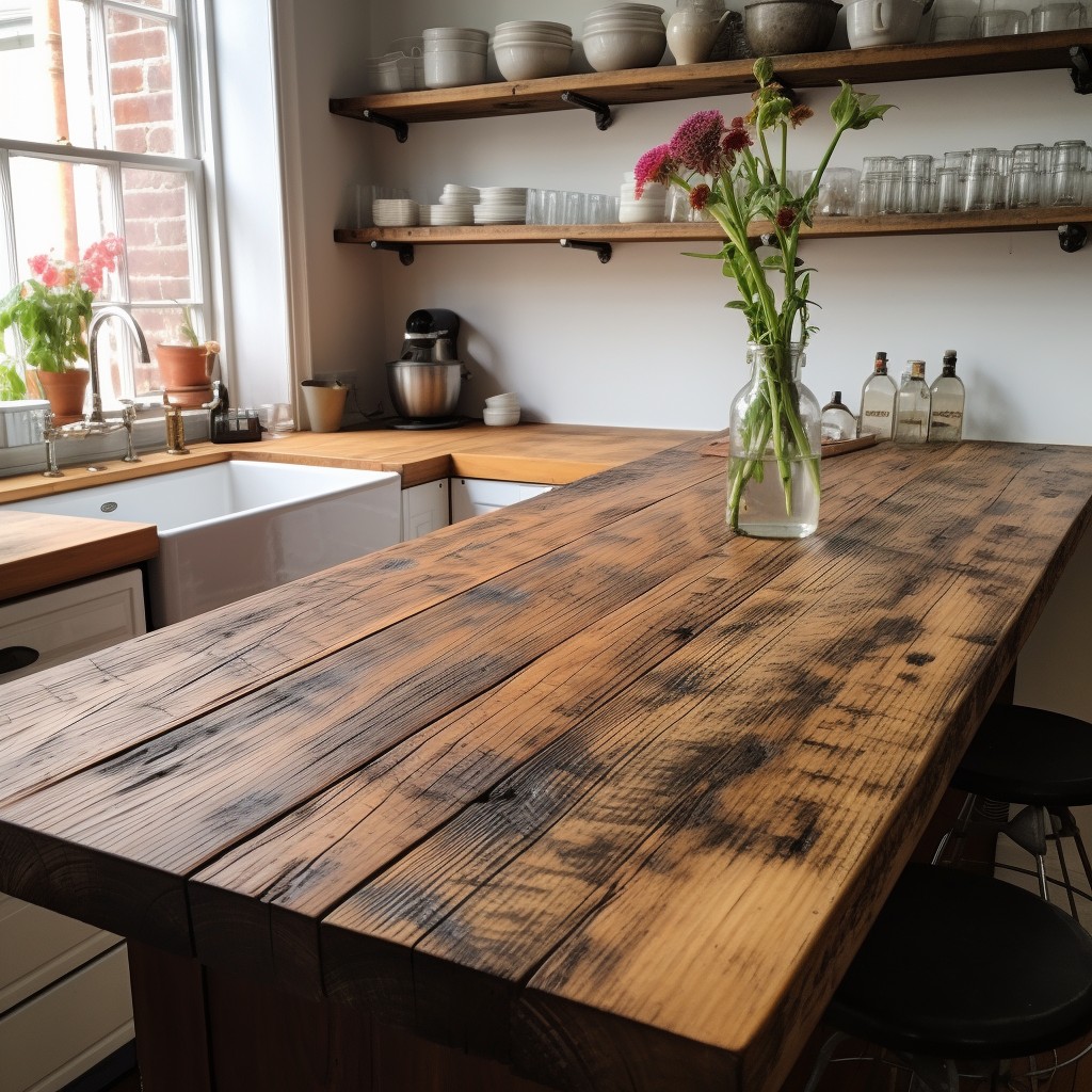 Reclaimed Wood - Kitchen Countertop Ideas