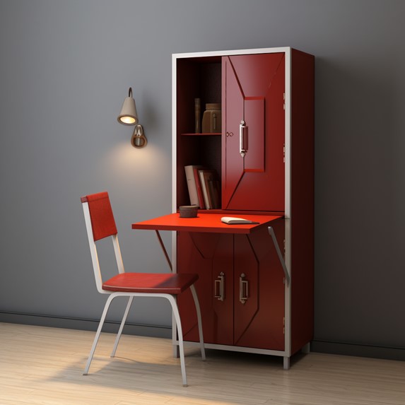 Room Almirah Designs with a Study Table for Children's Bedroom