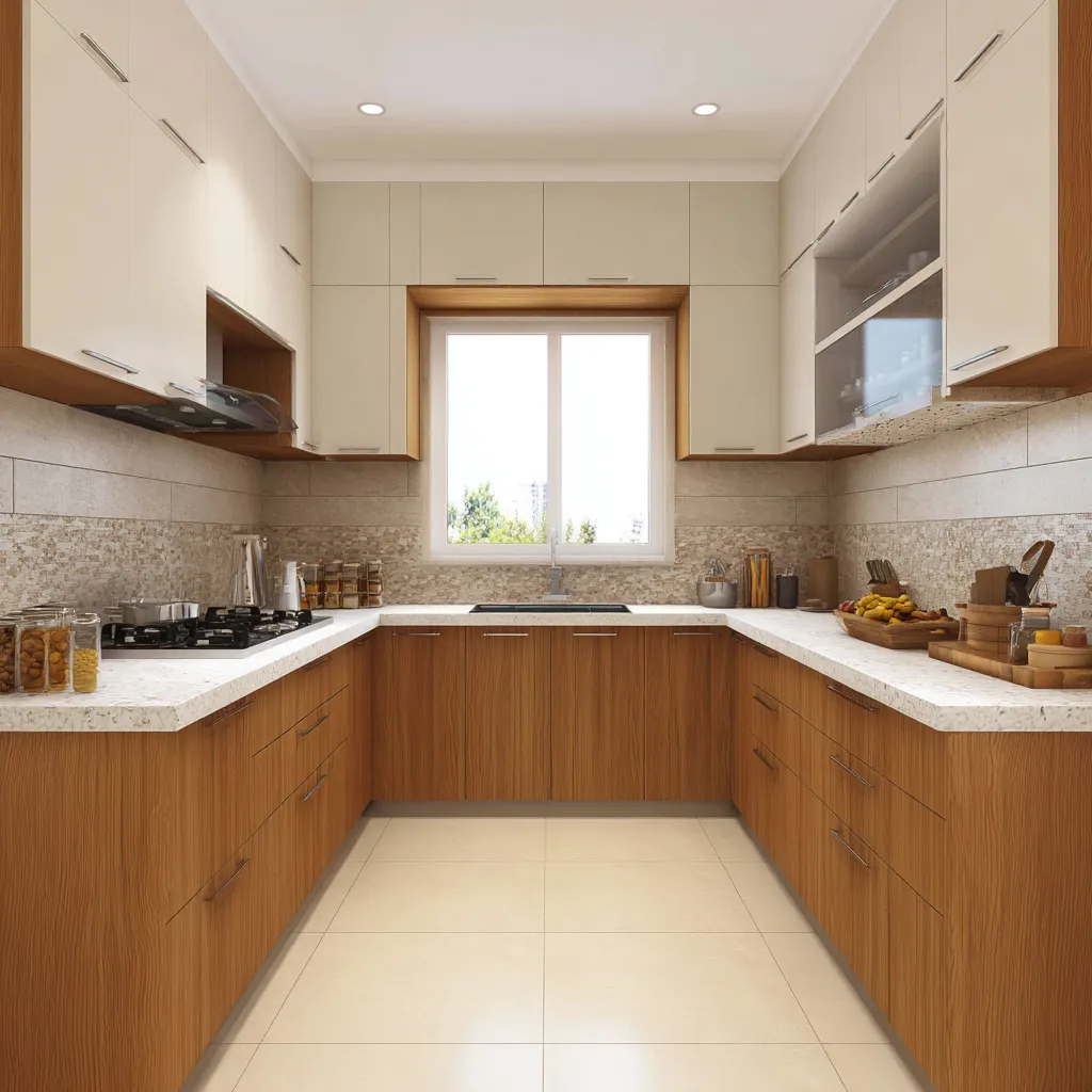 Simple U-Shaped Kitchen Design