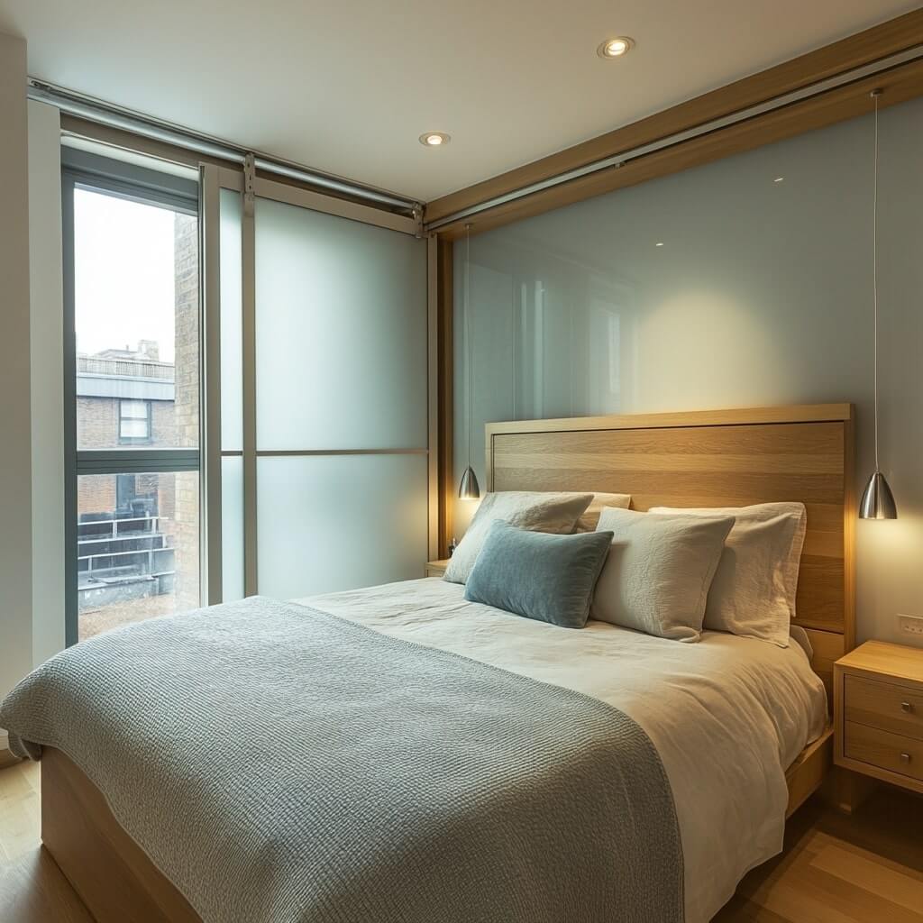 Sliding Panels for Small Bay Window