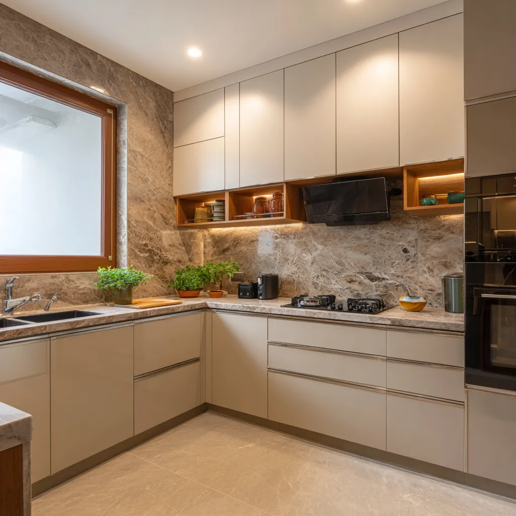 Small Simple L-Shaped Kitchen Design