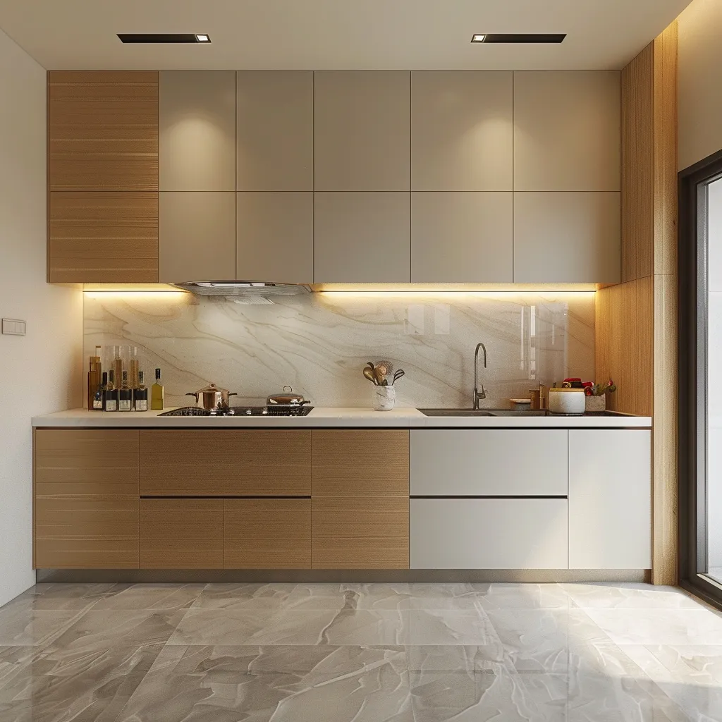 Small Simple Straight Kitchen Design