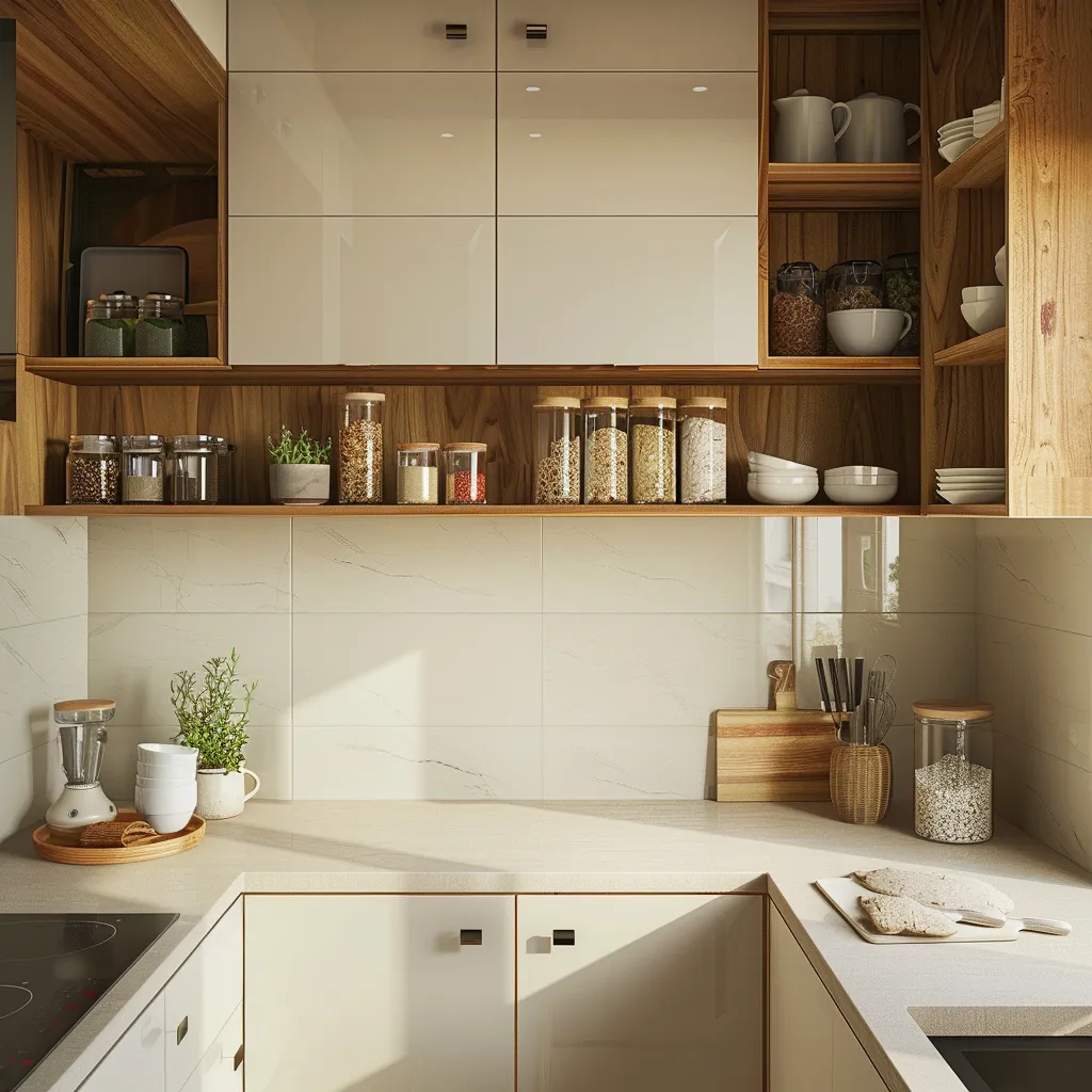 Use Mix of Open Shelves with Closed Cabinets- Simple Kitchen Design Ideas