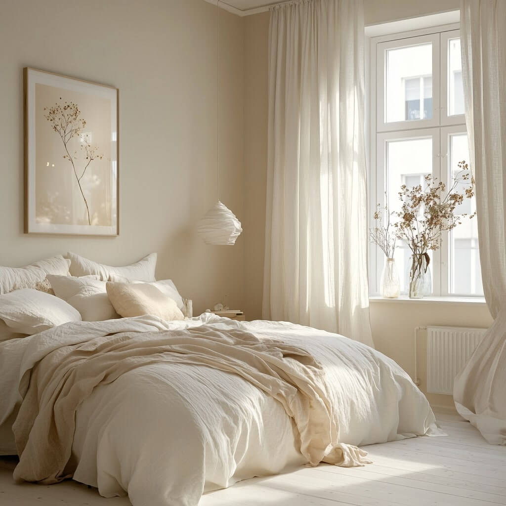 Warm Whites Romantic Bedroom Colours