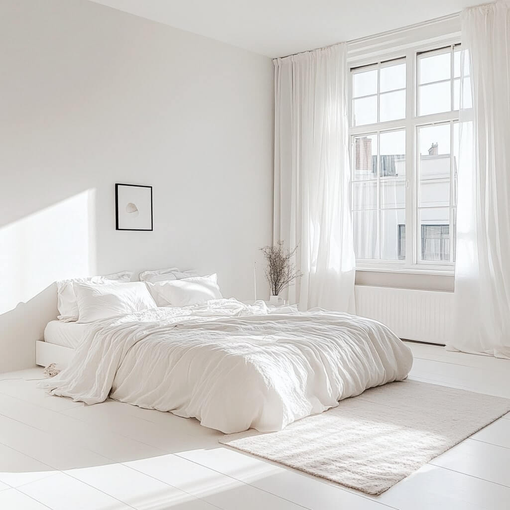 White Ambience around Bedroom Windows