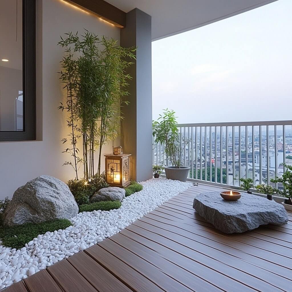Zen-Inspired Balcony Garden