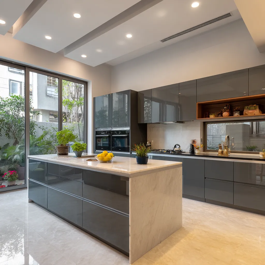 Island PVC Modular Kitchen Design