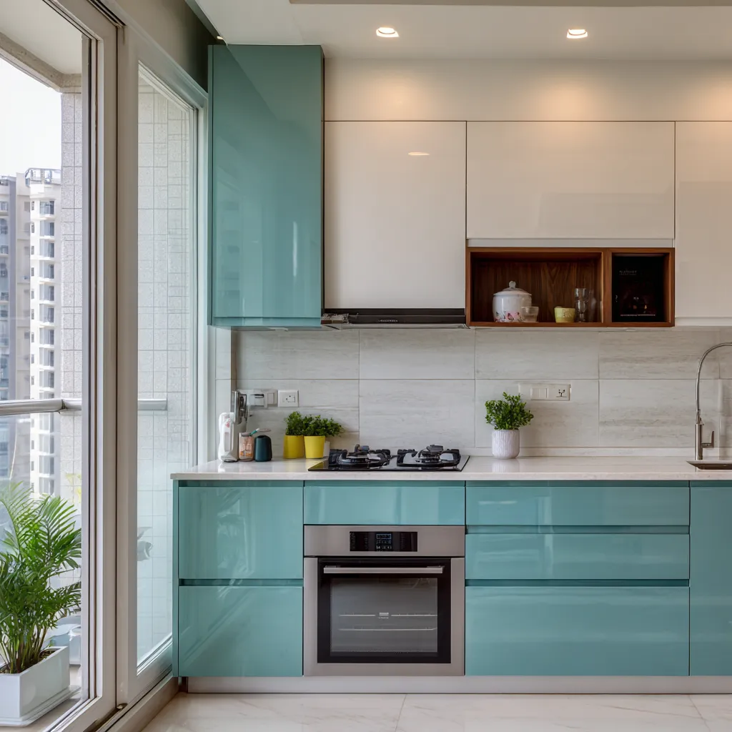 Straight PVC Modular Kitchen Design