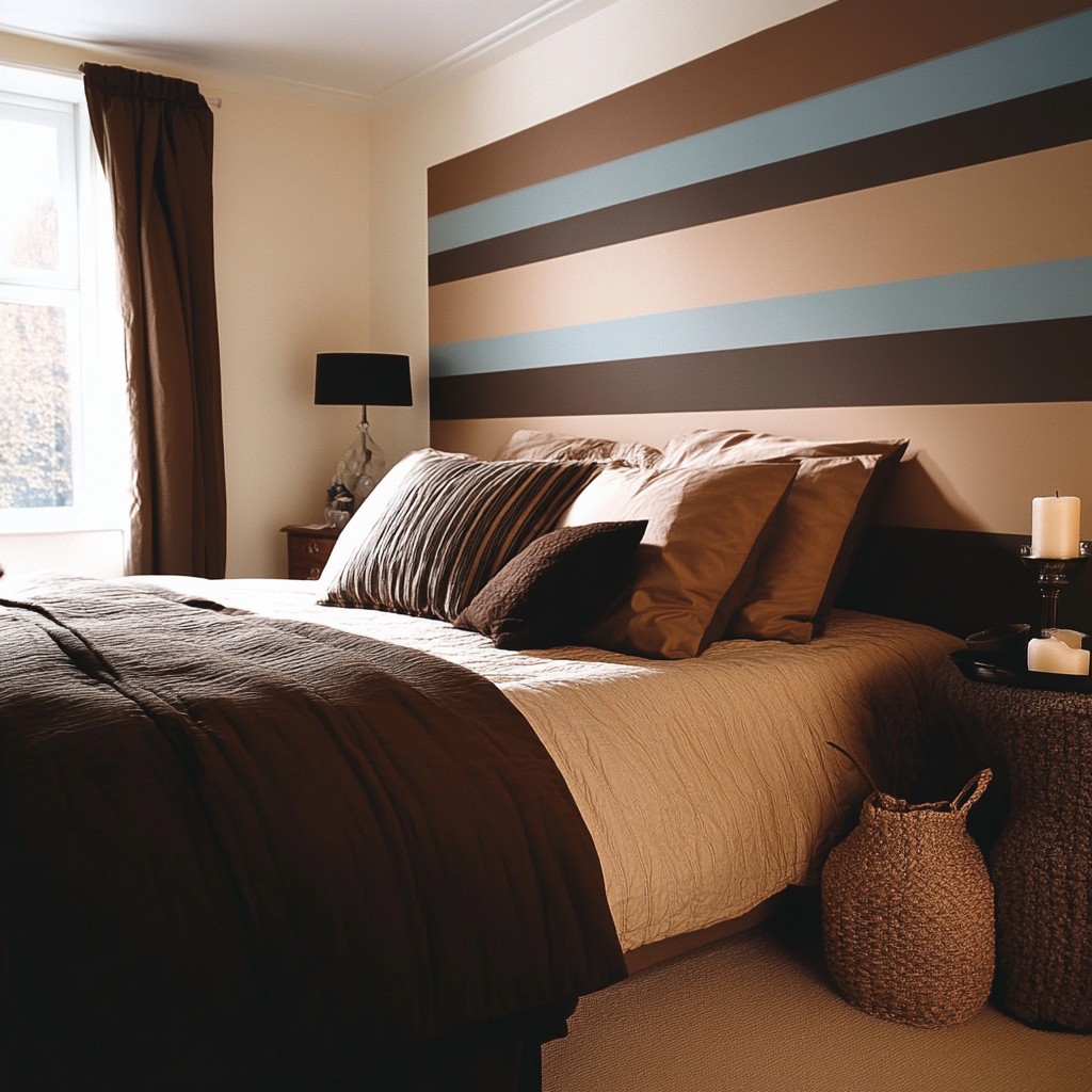 Chocolate Brown and Sky Blue: Bedroom Colour Combination