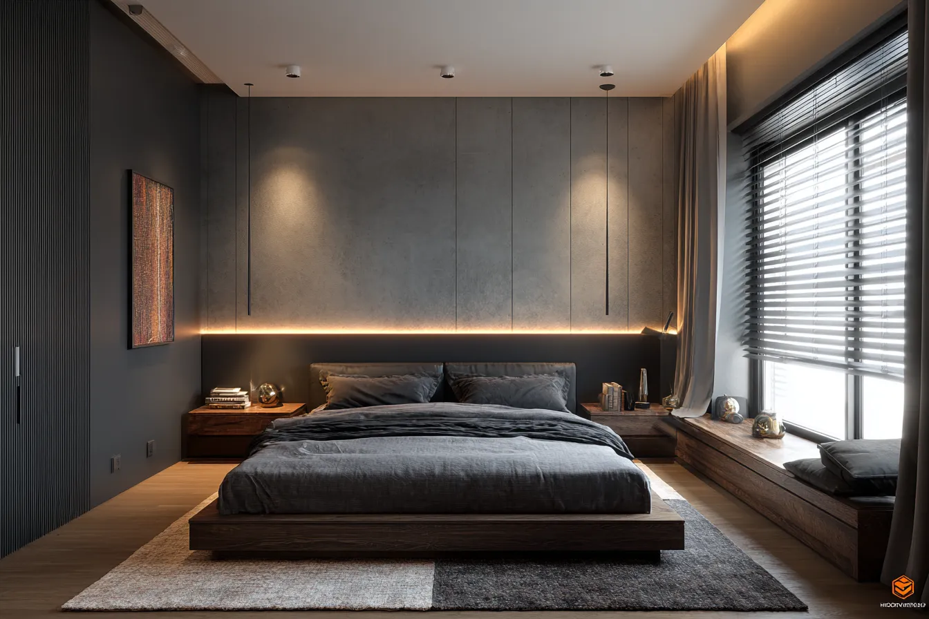 Headboard Accent Wall- Placement Method for Bedroom Wall Colour Combination