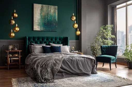 Luxurious Deep-Tone Theme for Bedroom Wall Colour Combination