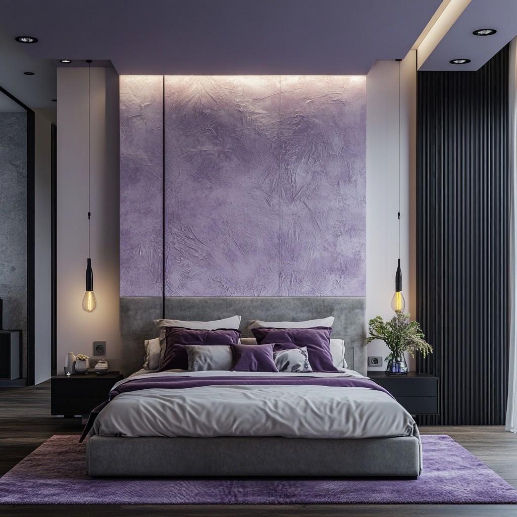 Pale Lavender and Frost: Two Colour Combination for Bedroom Walls