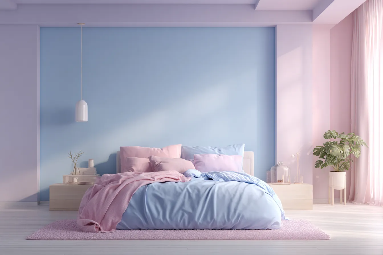 Soft Pastel Theme for Bedroom Wall Colour Combination