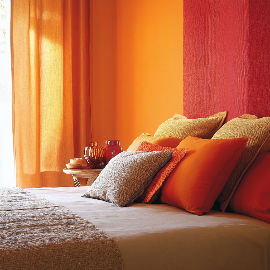 Sunset Ambers: Paint Colour for Bedroom Walls