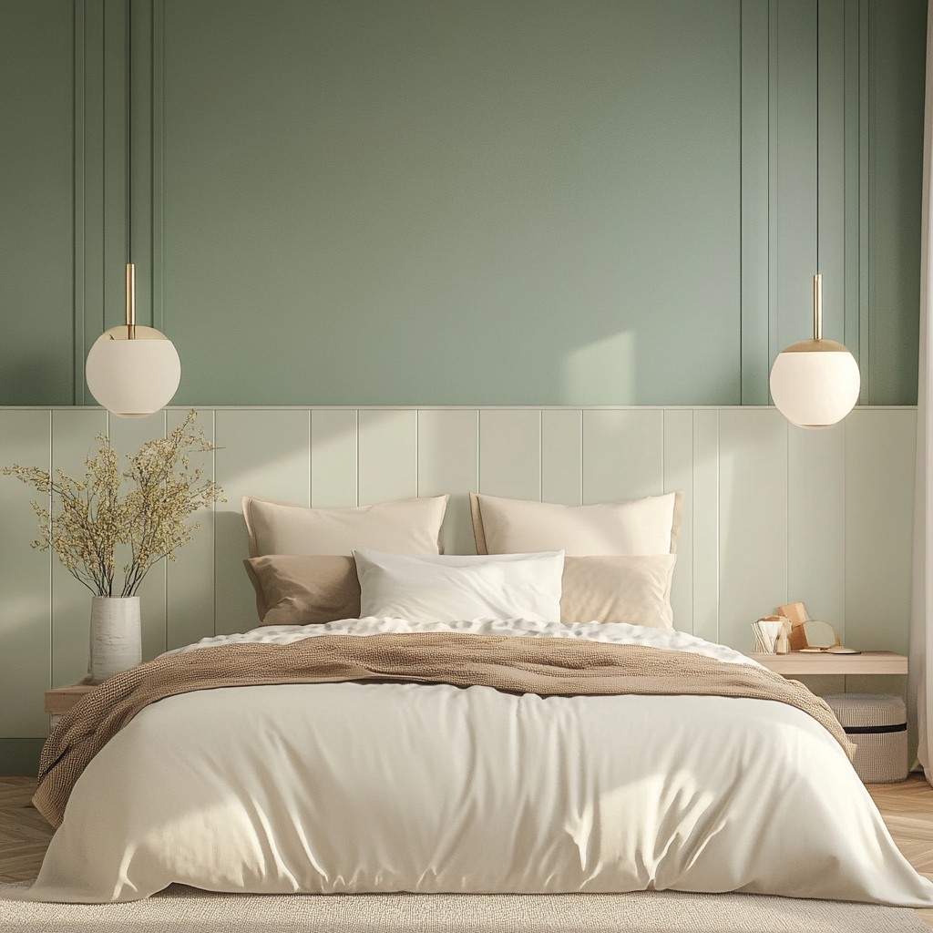 Whispering Mint and Alabaster: Two Colour Combination for Bedroom Walls