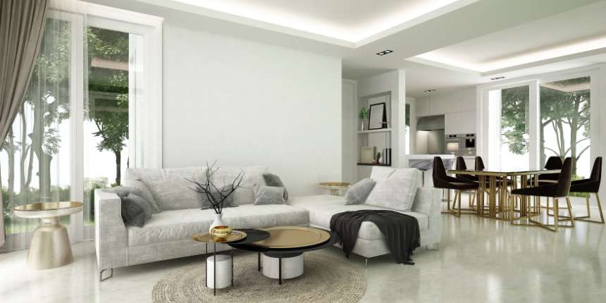 Modern Living Room Dining Interior Desig 1200 Sq Ft House Plans