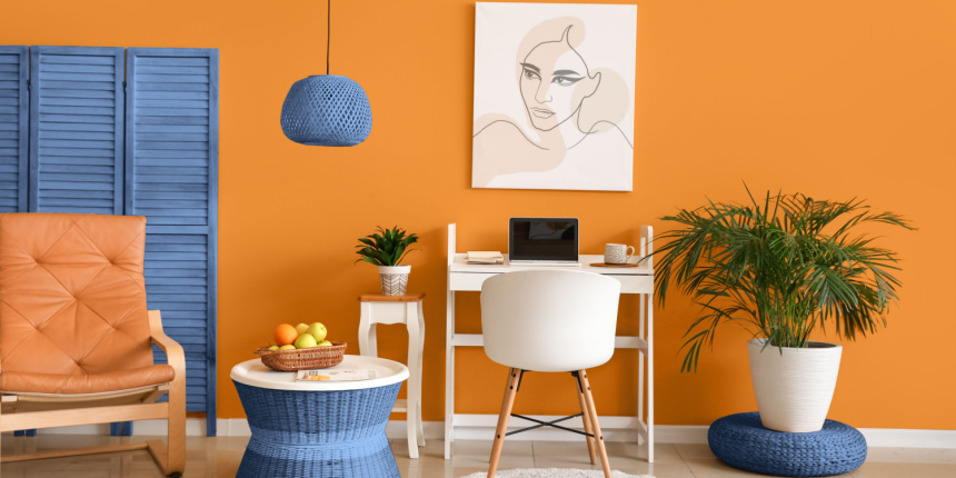 Citrus Magic with Orange Colour Combinations for Living Room