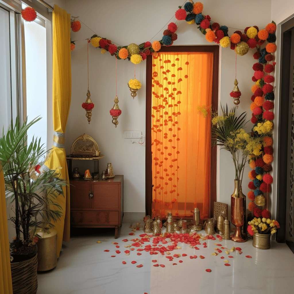 Floral Arrangements- Navratri Theme Decoration Ideas