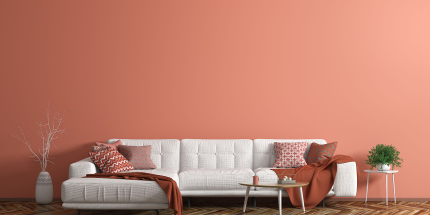 Peach Colour Combinations for Living Room