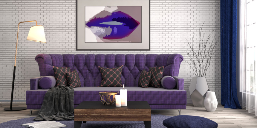 Purple Colour Combinations for Living Room