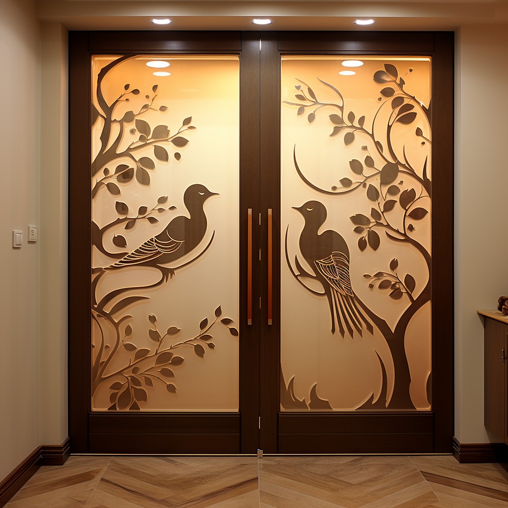 Fauna Mandir Wooden Door Design