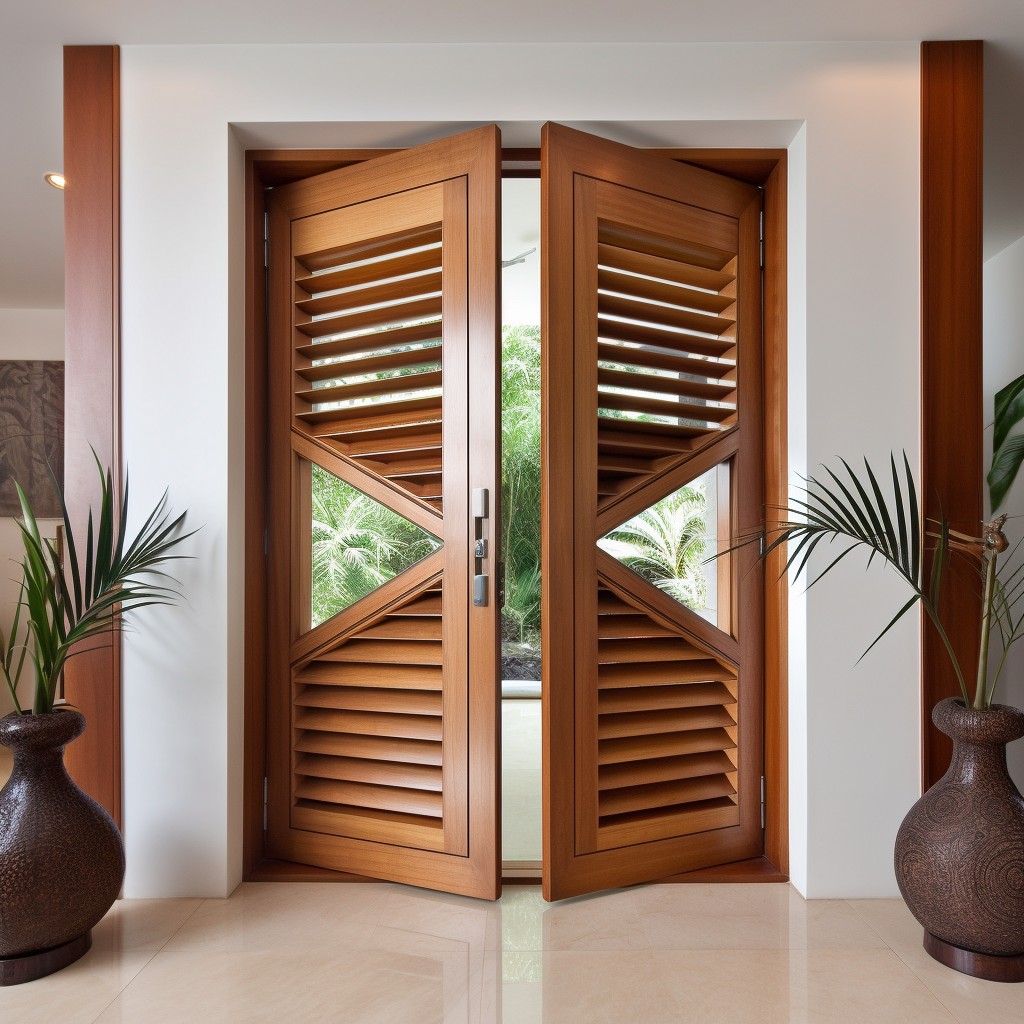 Louvered Pooja Room Door Designs