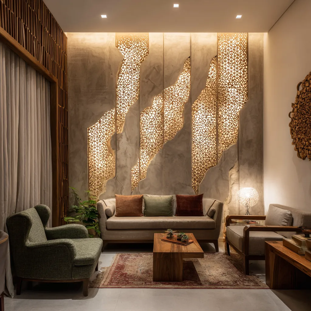 Abstract CNC Cutting Design for Wall