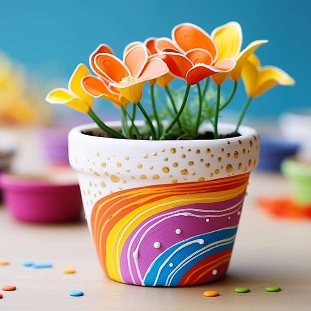 Abstract Designs Flower Pot Decoration
