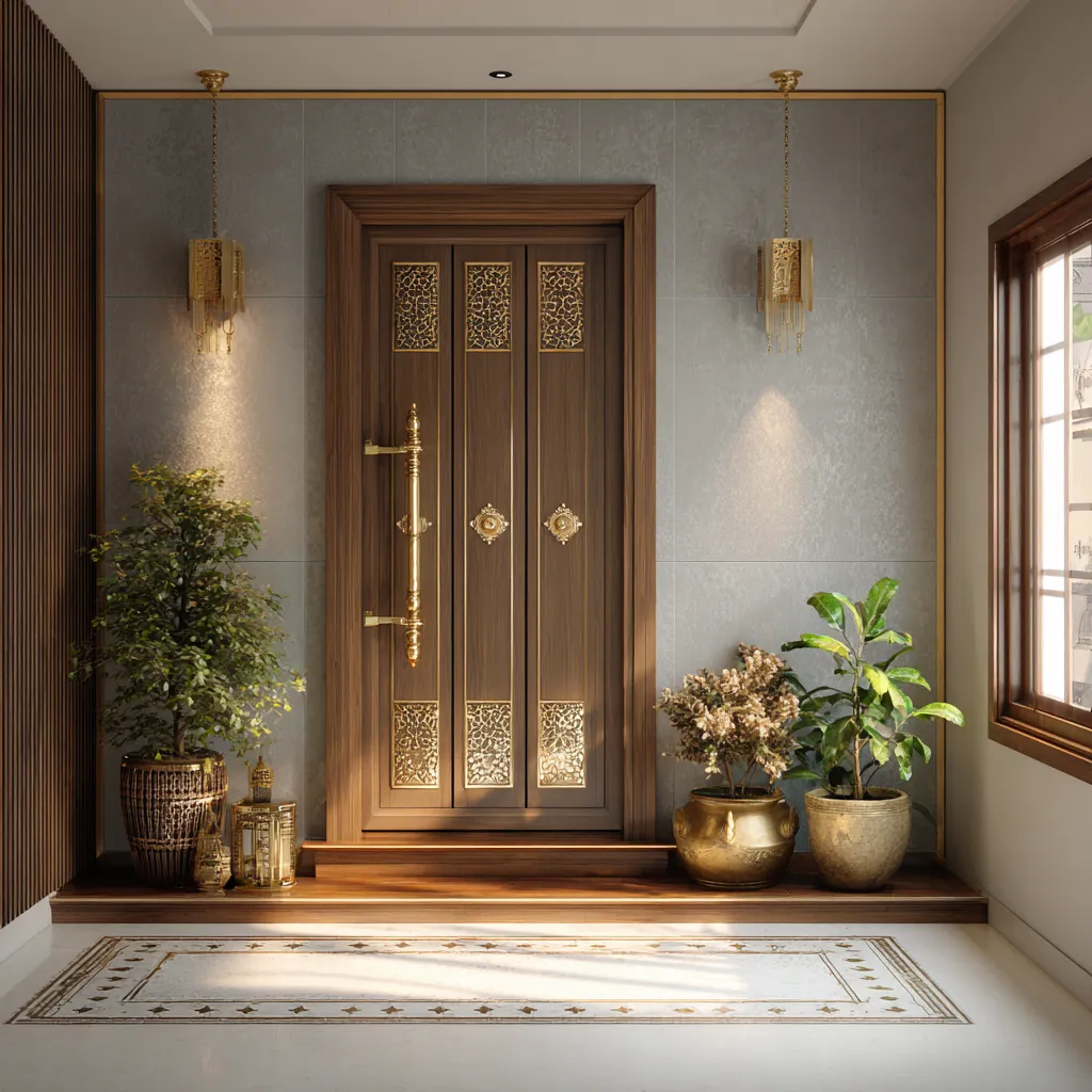 Brass Pooja Room Door Design