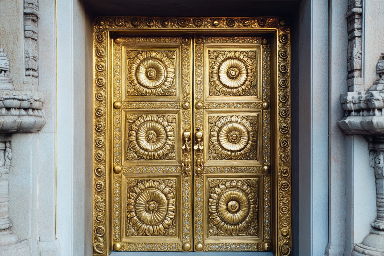 Brass Pooja Room Door Design